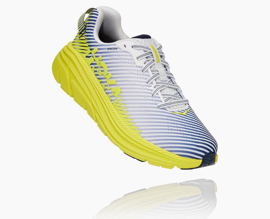 Tenis Hoka One One Masculino Branco/Azuis - Rincon 2 - 182-KLGHBS